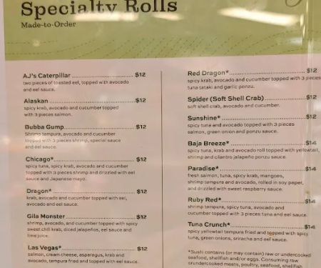 AJ's Shushi Bar