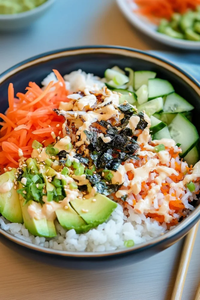 How to Make Low Carb Japanese Meals Without Rice: Cauliflower Rice Sushi Bowl