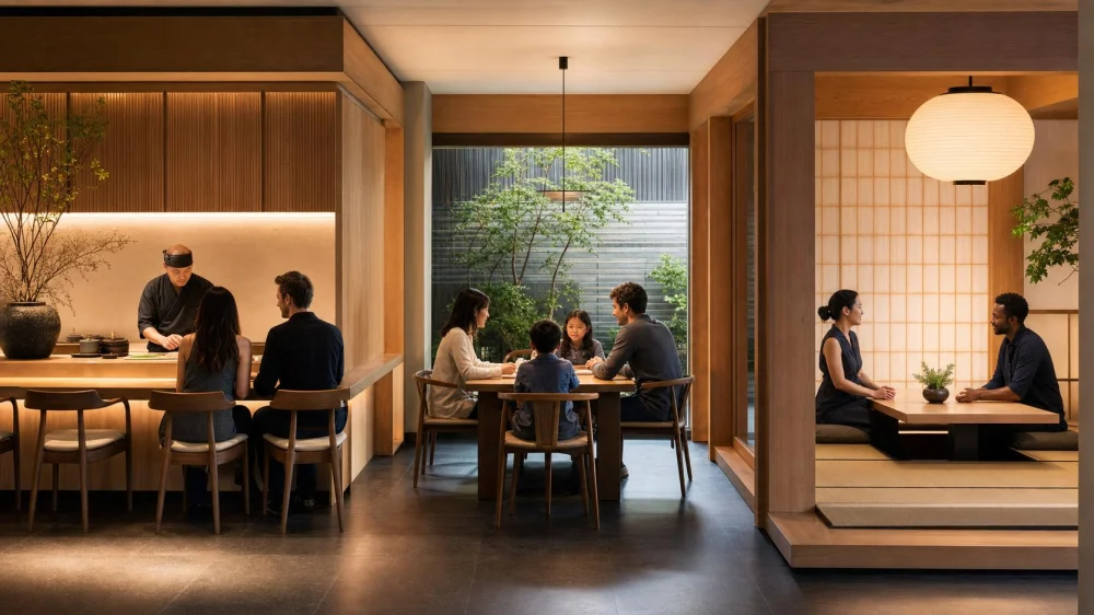 Japanese Restaurant Seating: Counter, Table, or Tatami?