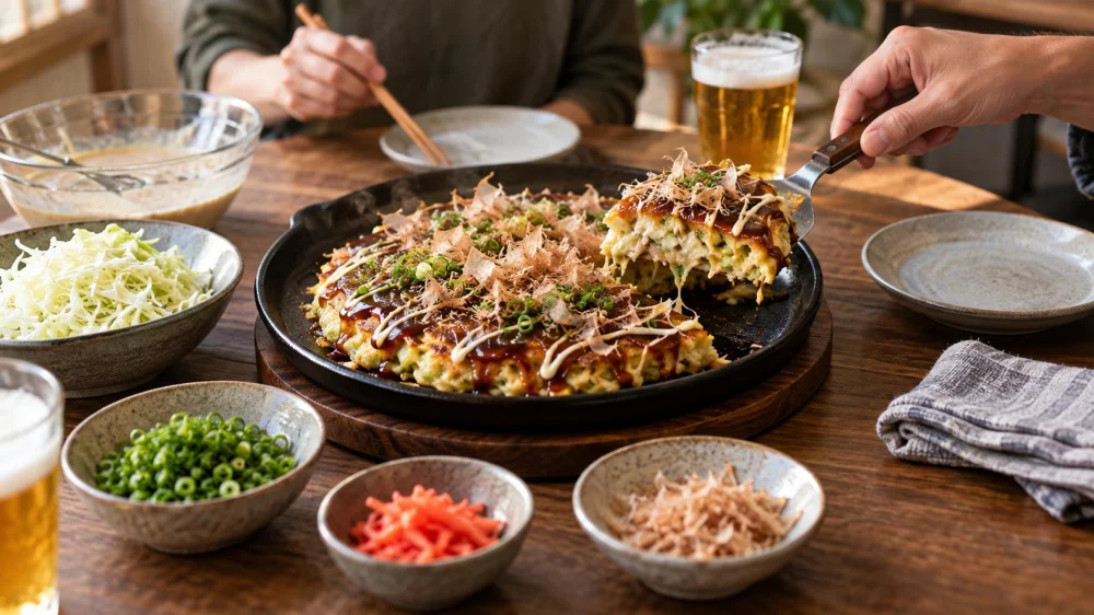 Okonomiyaki Guide: Batter, Toppings, Sauce, and Sharing