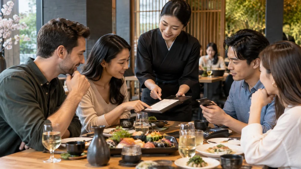 Japanese Dining Service Charge Check: Bill, Tips, and Group Split